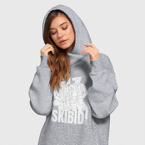 Женская толстовка-платье Skibidi Toilet Cameraman and Speakerman / Меланж – фото 3