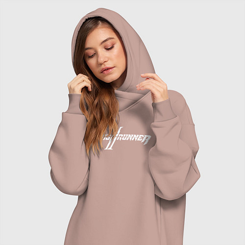 Женская толстовка-платье Ghostrunner 2 logo / Пыльно-розовый – фото 3