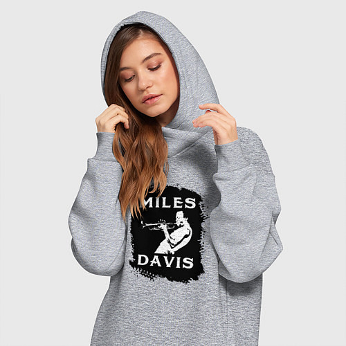 Женская толстовка-платье Tribute to Miles Davis / Меланж – фото 3