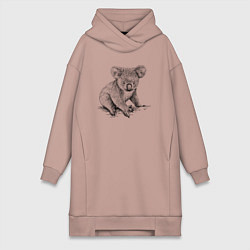 Женская толстовка-платье Коала сидит