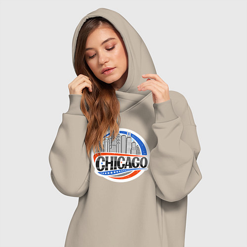 Женская толстовка-платье Chicago / Миндальный – фото 3