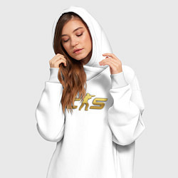Женское худи-платье CS 2 gold logo, цвет: белый — фото 2
