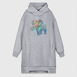 Женская толстовка-платье Beautiful elephant
