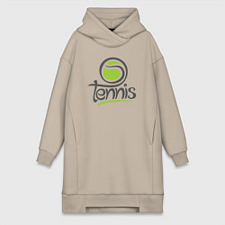 Женское худи-платье Tennis ball, цвет: миндальный