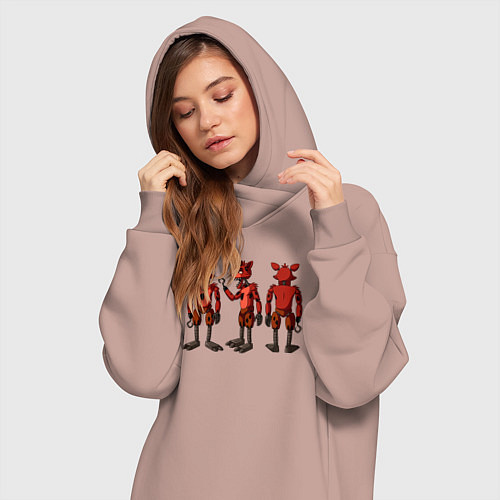 Женская толстовка-платье Три Фокси / Пыльно-розовый – фото 3