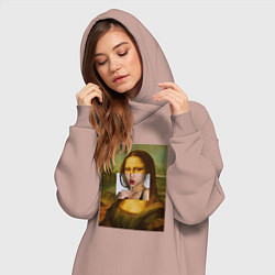 Женское худи-платье Лиза с чупа чупсом, цвет: пыльно-розовый — фото 2