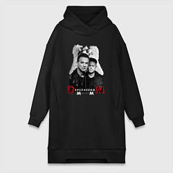 Женское худи-платье Depeche Mode - Dave Gahan and Martin Gore, цвет: черный