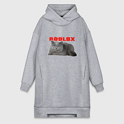Женское худи-платье Кот roblox, цвет: меланж