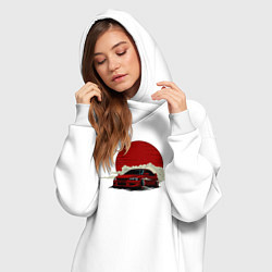 Женское худи-платье Mitsubishi Evo 8, цвет: белый — фото 2