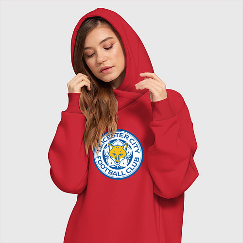 Женская толстовка-платье Leicester city fc / Красный – фото 3