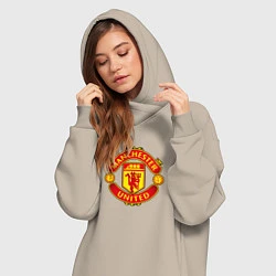 Женское худи-платье Манчестер Юнайтед фк спорт, цвет: миндальный — фото 2