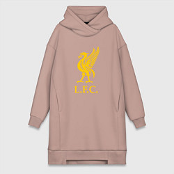 Женское худи-платье Liverpool sport fc, цвет: пыльно-розовый