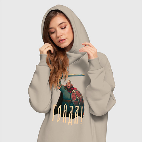 Женская толстовка-платье Гойда / Миндальный – фото 3