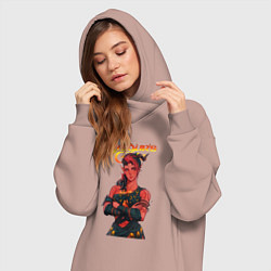 Женское худи-платье Карлах - врата балдура, цвет: пыльно-розовый — фото 2