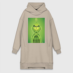 Женская толстовка-платье Коварный Гринч похититель Рождества