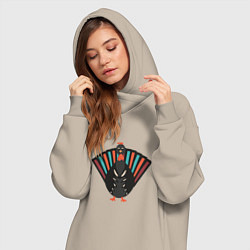 Женское худи-платье Красочный индюк, цвет: миндальный — фото 2