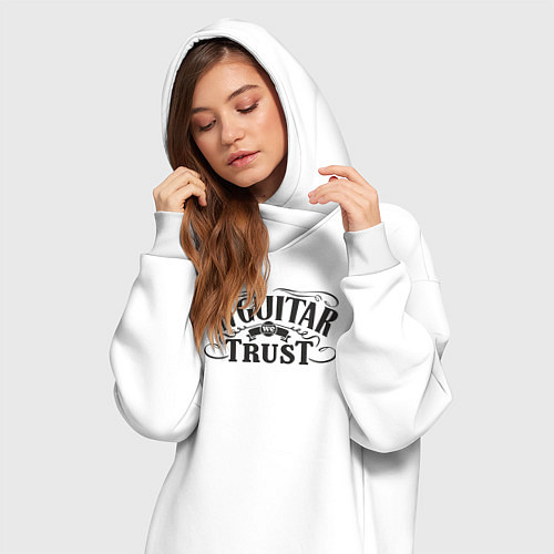 Женская толстовка-платье Верим в гитару / Белый – фото 3