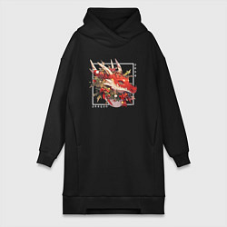 Женская толстовка-платье Christmas red dragon