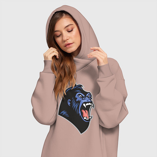 Женская толстовка-платье Крик гориллы / Пыльно-розовый – фото 3