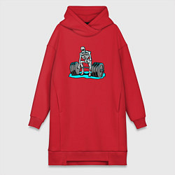 Женская толстовка-платье Скелет делает становую тягу