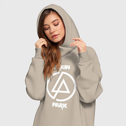 Женское худи-платье Linkin Park logo, цвет: миндальный — фото 2