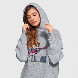 Женское худи-платье Мальчик с гитарой, цвет: меланж — фото 2