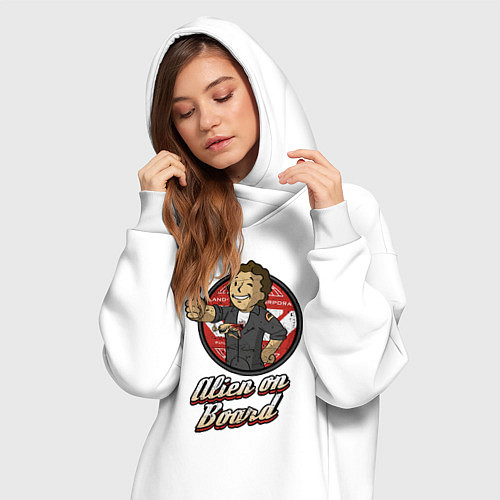 Женская толстовка-платье Fallout - vault girl / Белый – фото 3