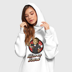 Женское худи-платье Fallout - vault girl, цвет: белый — фото 2