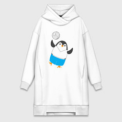 Женская толстовка-платье Пингвин волейболист