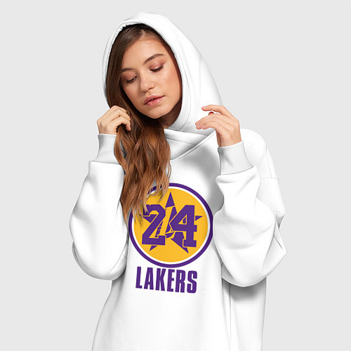 Женская толстовка-платье 24 Lakers / Белый – фото 3