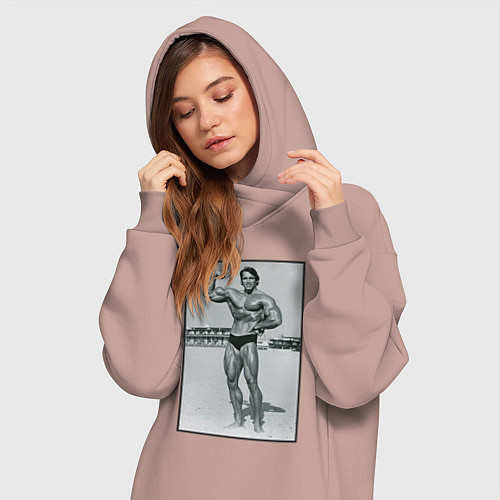 Женская толстовка-платье Mister Schwarzenegger / Пыльно-розовый – фото 3