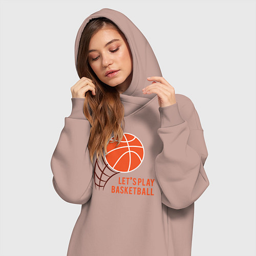 Женская толстовка-платье Давай поиграем в баскетбол / Пыльно-розовый – фото 3
