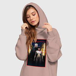 Женское худи-платье Ghost in the shell and Batou, цвет: пыльно-розовый — фото 2