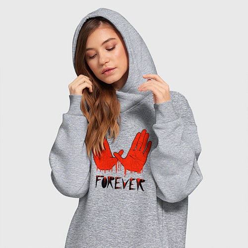Женская толстовка-платье Wu forever / Меланж – фото 3