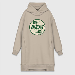 Женское худи-платье Go bucks go, цвет: миндальный