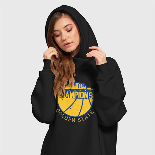 Женская толстовка-платье Champions Golden State / Черный – фото 3