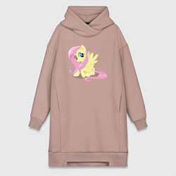 Женское худи-платье Флаттершай из My Little Pony в кино, цвет: пыльно-розовый