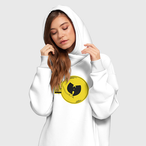 Женская толстовка-платье Wu-Tang vinyl / Белый – фото 3
