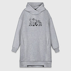 Женское худи-платье Доктор ливси идёт под фонк, цвет: меланж