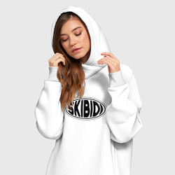 Женское худи-платье Скибиди, цвет: белый — фото 2