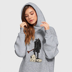 Женское худи-платье Камерамен победил скибиди туалет, цвет: меланж — фото 2