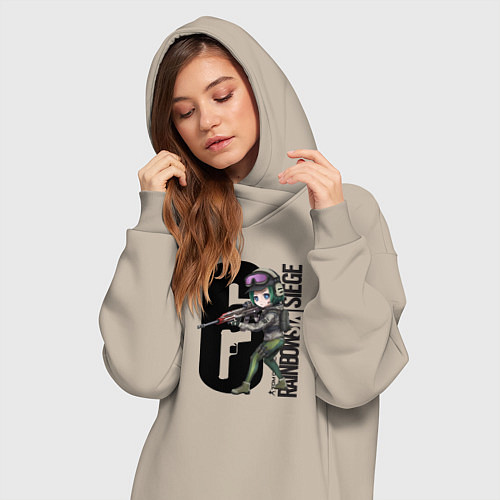 Женская толстовка-платье Tom Clancys Rainbow Six siege / Миндальный – фото 3