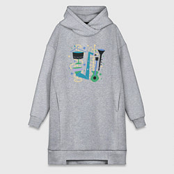 Женская толстовка-платье Джазовый ансамбль