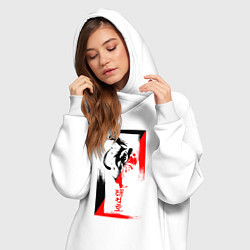 Женское худи-платье Боевые искуства black and red, цвет: белый — фото 2
