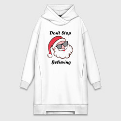 Женское худи-платье Не бросай верить, цвет: белый