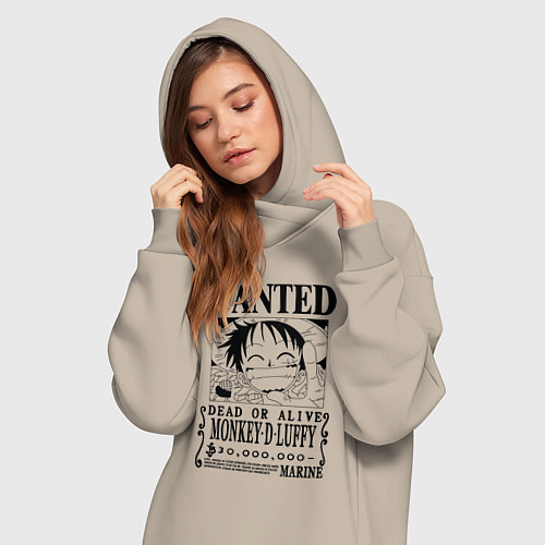 Женская толстовка-платье Первая листовка Луффи Ван Пис / Миндальный – фото 3
