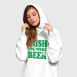 Женское худи-платье Irish you were beer, цвет: белый — фото 2