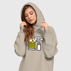 Женское худи-платье Я твой отец, цвет: миндальный — фото 2