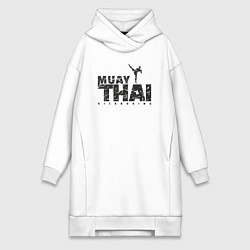 Женское худи-платье Kickboxing muay thai, цвет: белый
