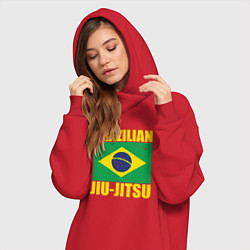 Женское худи-платье Brazilian jiu-jitsu, цвет: красный — фото 2